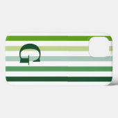 Coques Case-Mate iPhone Trendy Green Stripes avec Monogramme (Verso (horizontal))