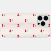 Coques Case-Mate iPhone Trendy Retro Coquette Red Cherries Pinstripe (Verso (horizontal))