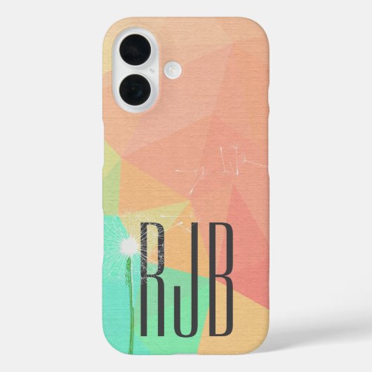 Coques Case-Mate iPhone Triangle abstrait avec pissenlit blanc (Verso)