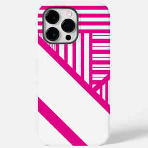 Coque Pour Pour iPhone 14 Pro Max Triangle en Magenta et Blanc