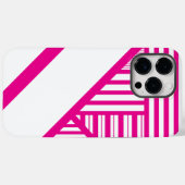 Coques Case-Mate iPhone Triangle en Magenta et Blanc (Verso (horizontal))