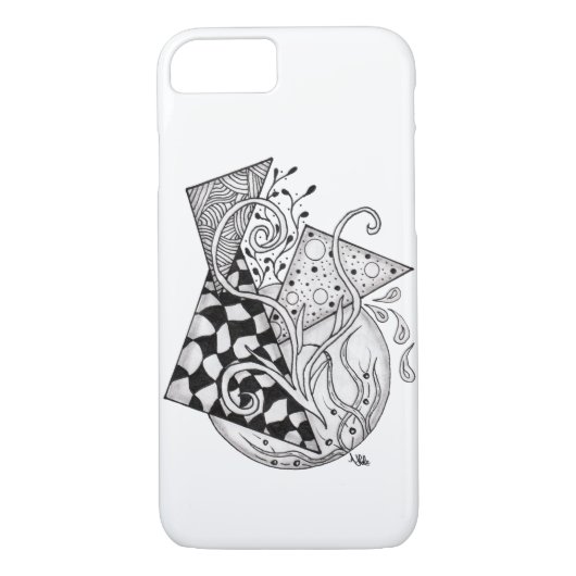 Coques Case-Mate iPhone Triangle floral, dessin de Tangle - (Dos)