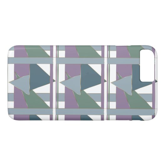Coques Case-Mate iPhone Triangle géométrique Motif bleu violet vert (Dos (Horizontal))
