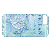 Coques Case-Mate iPhone Triangle moderne de plage d'océan de tortue de mer (Dos (Horizontal))