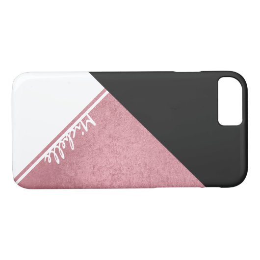 Coques Case-Mate iPhone Triangle Noir Or Rose blanche moderne (Dos (Horizontal))
