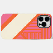 Coques Case-Mate iPhone Triangle rayures en rose, orange et crème (Verso (horizontal))