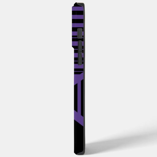 Coques Case-Mate iPhone Triangle rayures en violet et noir (Verso / Gauche)