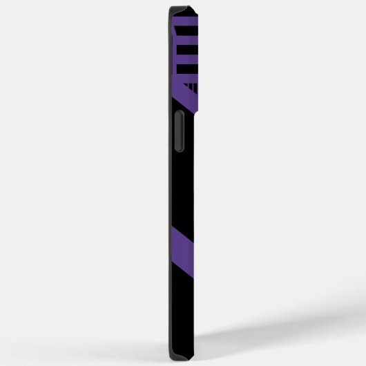 Coques Case-Mate iPhone Triangle rayures en violet et noir (Verso / Droite)