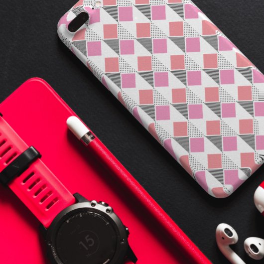 Coques Case-Mate iPhone triangle rose et noir motif esthétique
