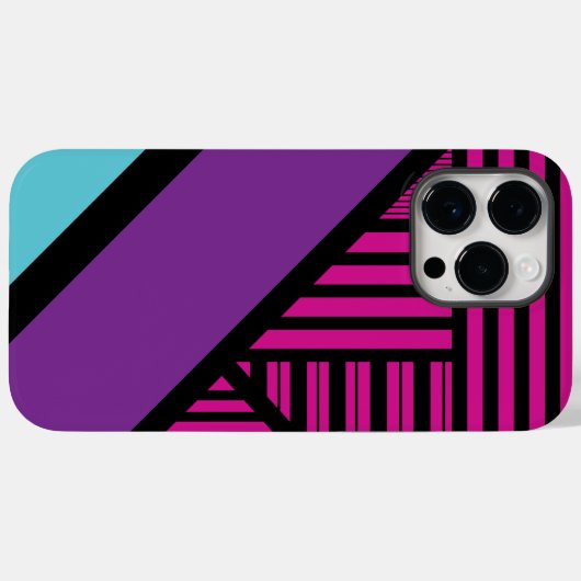 Coques Case-Mate iPhone Triangle - rose, pourpre, bleu et noir (Verso (horizontal))