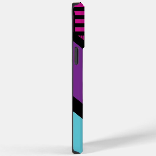 Coques Case-Mate iPhone Triangle - rose, pourpre, bleu et noir (Verso / Droite)