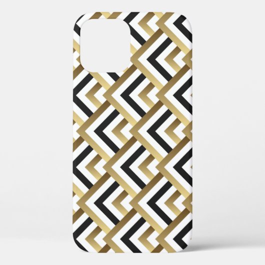 Coques Case-Mate iPhone Triangles Abstraits : Noir Or sans joint (Verso)