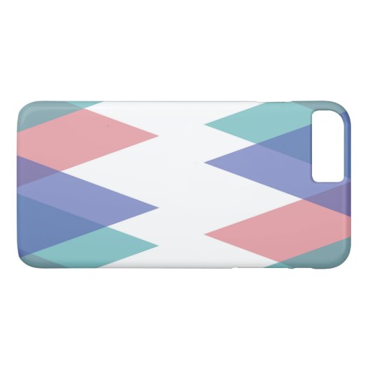 Coques Case-Mate iPhone Triangles bleu et corail (Dos (Horizontal))