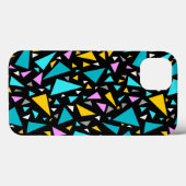 Coques Case-Mate iPhone Triangles bleu jaune couleurs sur arrière - plan n (Verso (horizontal))