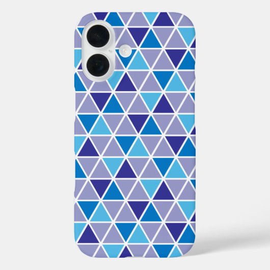 Coques Case-Mate iPhone Triangles bleu moderne rétro Motif géométrique (Verso)