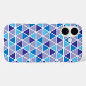 Coques Case-Mate iPhone Triangles bleu moderne rétro Motif géométrique (Verso (horizontal))