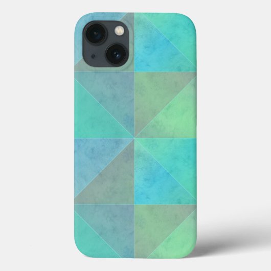 Coques Case-Mate iPhone Triangles Bleus Verts Turquoise Motif d'Art Géomét (Verso)