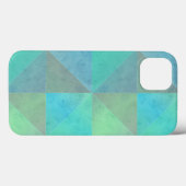 Coques Case-Mate iPhone Triangles Bleus Verts Turquoise Motif d'Art Géomét (Verso (horizontal))