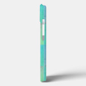 Coques Case-Mate iPhone Triangles Bleus Verts Turquoise Motif d'Art Géomét (Verso / Gauche)