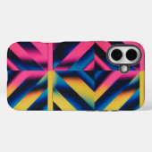 Coques Case-Mate iPhone Triangles de néon rétro - Gras 80s géométriques (Verso (horizontal))