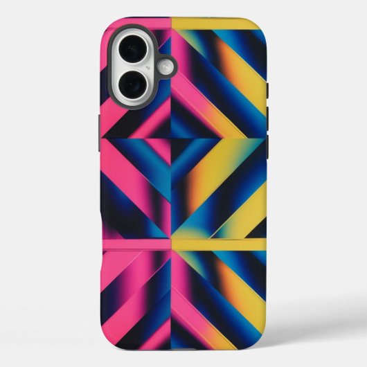 Coques Case-Mate iPhone Triangles de néon rétro - Gras 80s géométriques (Verso)