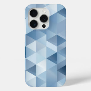 Coque iPhone 15 Pro Triangles en bleu et gris