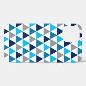 Coques Case-Mate iPhone Triangles géométriques gris bleu moderne Motif (Verso (horizontal))