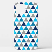 Coques Case-Mate iPhone Triangles géométriques gris bleu moderne Motif (Verso)