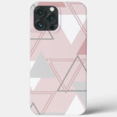 Coques Case-Mate iPhone Triangles gris, blanc et rose (Verso)