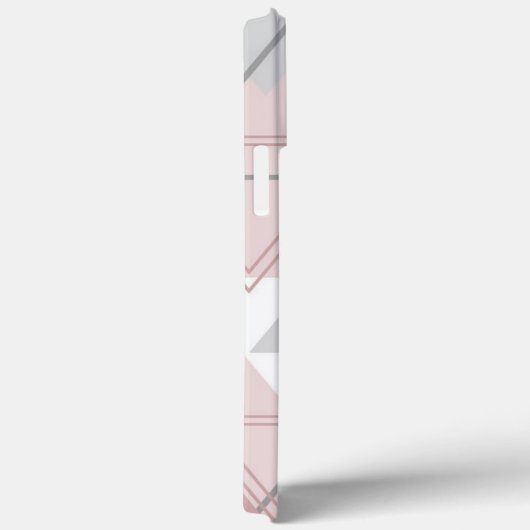Coques Case-Mate iPhone Triangles gris, blanc et rose (Verso / Droite)