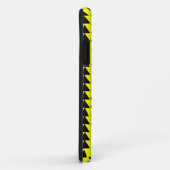 Coques Case-Mate iPhone Triangles irréguliers - noir sur jaune (Dos/Droite)