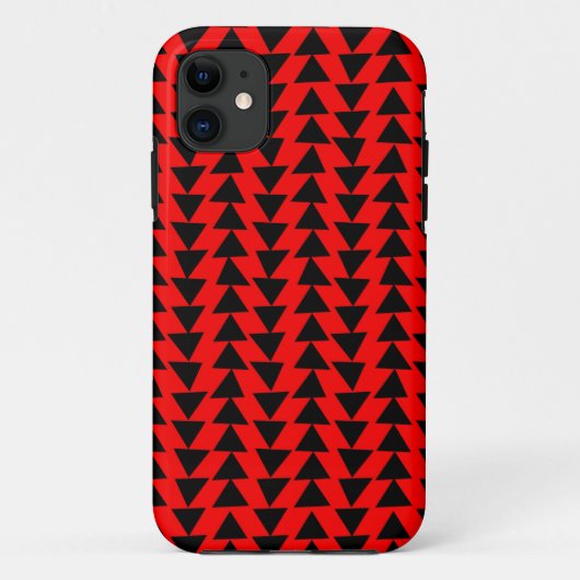 Coques Case-Mate iPhone Triangles irréguliers - Noir sur rouge (Dos)