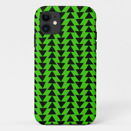 Coques Case-Mate iPhone Triangles irréguliers - Noir sur vert (Dos)