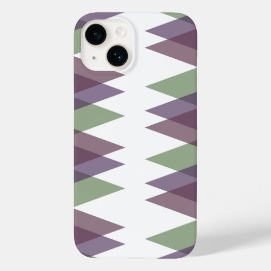 Coques Case-Mate iPhone Triangles mauve et vert (Verso)