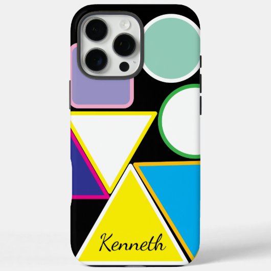 Coques Case-Mate iPhone Triangles modernes, motifs géométriques vibrants (Verso)
