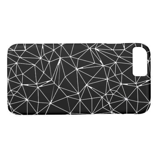 Coques Case-Mate iPhone Triangles mosaïque Motif sans couture en noir (Dos (Horizontal))