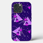 Coques Case-Mate iPhone Triangles rétro violets et roses (Verso)