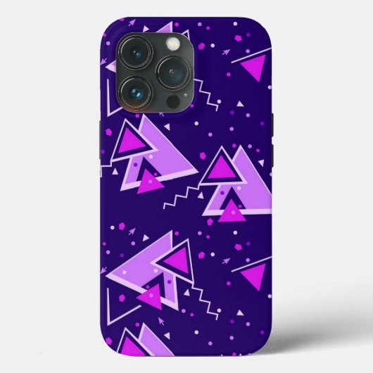 Coques Case-Mate iPhone Triangles rétro violets et roses (Verso)
