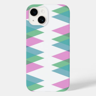 Coque Pour iPhone 14 Triangles rose et vert