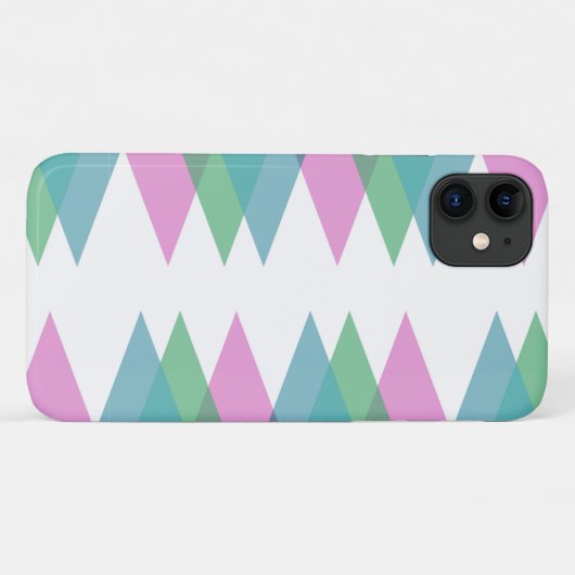 Coques Case-Mate iPhone Triangles rose et vert (Dos (Horizontal))
