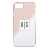 Coques Case-Mate iPhone Triangles rose vif, monogramme moderne géométrique (Dos)