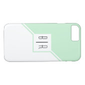 Coques Case-Mate iPhone Triangles vert menthe, monogramme moderne géométri (Dos (Horizontal))
