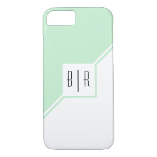 Case-Mate iPhone Case Triangles vert menthe, monogramme moderne géométri
