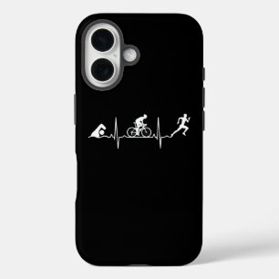 Coques iPhone 16 Triathlon - Battement de coeur de triathlon