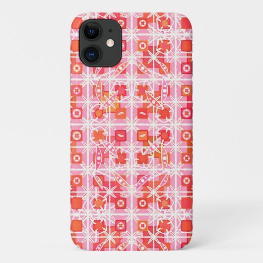 Coques Case-Mate iPhone Tribal Batik - fraise rose et rouge (Dos)