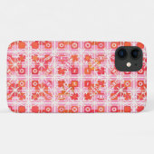 Coques Case-Mate iPhone Tribal Batik - fraise rose et rouge (Dos (Horizontal))