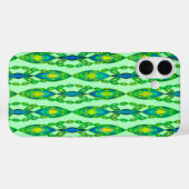 Coques Case-Mate iPhone Tribal Batik - Mint, Emerald Green et Blue (Verso (horizontal))