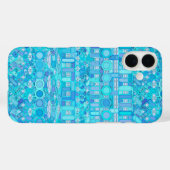 Coques Case-Mate iPhone Tribal Batik - tons bleus (Verso (horizontal))