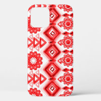 Tribus rouge, motif ethnique aquarelle.
