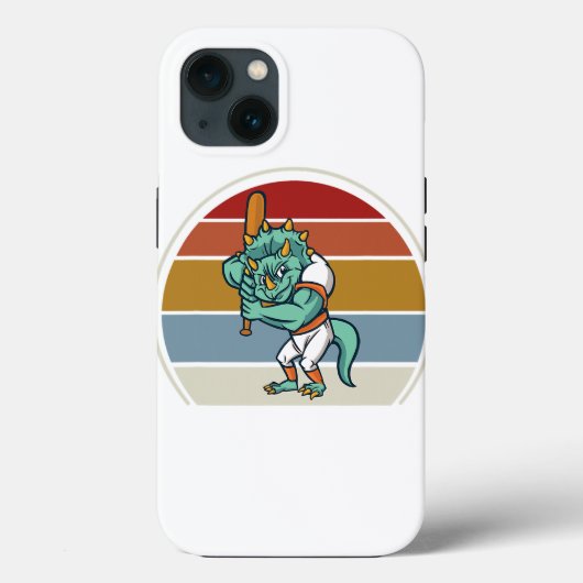 Coques Case-Mate iPhone Triceratop Squelette Dinosaure Badge Jouer Basebal (Verso)